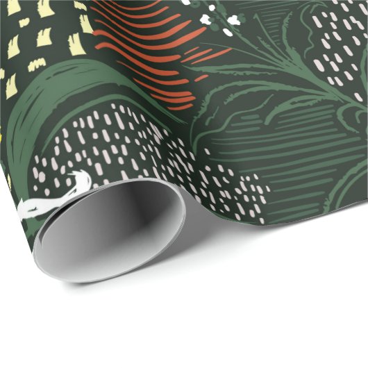 Mooie, met de hand getrokken bloem, tropische palm cadeaupapier (Rol Hoek)