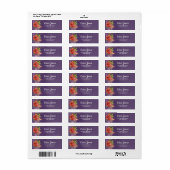 Mooie metaalachtige paarse violette rode bloem wit etiket (Full Sheet)