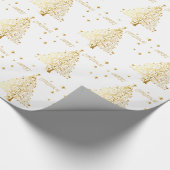 Mooie, metalen gouden kerstboom cadeaupapier (Hoek)