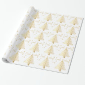 Mooie, metalen gouden kerstboom cadeaupapier (Uitgerold)