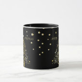 Mooie, metalen gouden kerstboom mok (Midden)