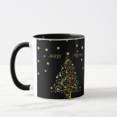 Mooie, metalen gouden kerstboom mok (Links)