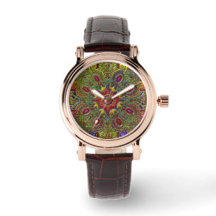 Mooie metalen patronen regenboog horloge