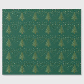 Mooie metallic gouden kerstboom op groen cadeaupapier (Vlak)