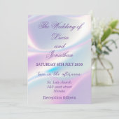 Mooie metallic iriserende bruiloft kaart (Staand voorkant)