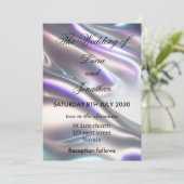 Mooie metallic iriserende bruiloft kaart (Staand voorkant)