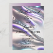 Mooie metallic iriserende bruiloft kaart (Voorkant / Achterkant)