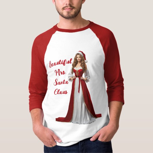 Mooie mevrouw Santa Claus T-shirt (Voorkant)