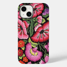 Mooie Mexicaanse Borduurwerk Kleurrijke Bloemen