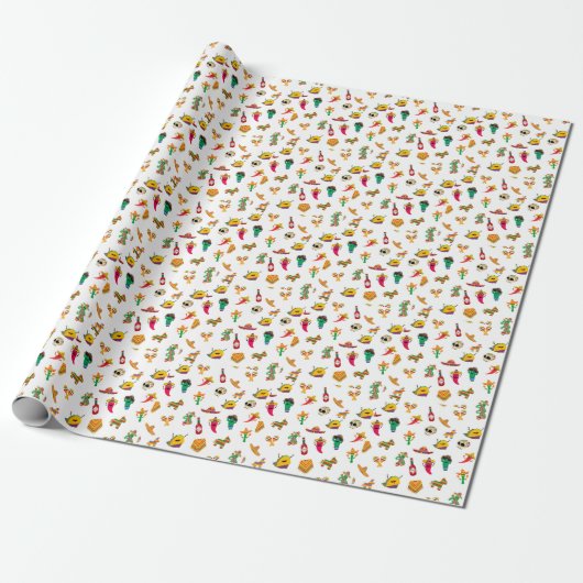 Mooie Mexicaanse Fiesta-patroon Cadeaupapier (Uitgerold)