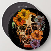 Mooie Mexicaanse vrouwelijke schedel Ronde Button 6,0 Cm (Voorkant /achterkant)