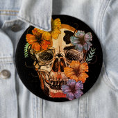 Mooie Mexicaanse vrouwelijke schedel Ronde Button 6,0 Cm (In situ)