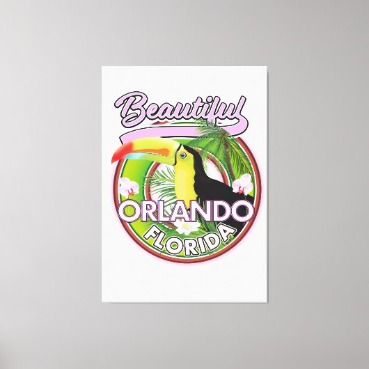Mooie Miami Orlando reislogo Canvas Afdruk (Voorkant)