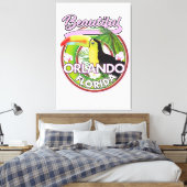 Mooie Miami Orlando reislogo Canvas Afdruk (Insitu (Slaapkamer))