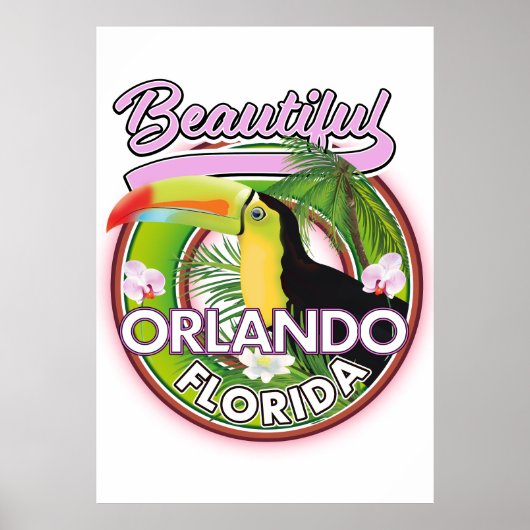 Mooie Miami Orlando reislogo Poster (Voorkant)