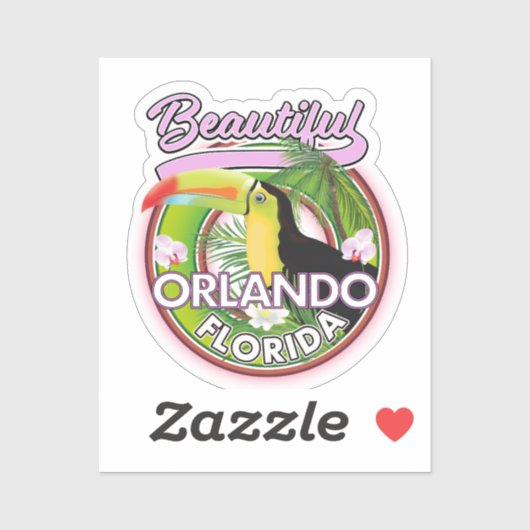 Mooie Miami Orlando reislogo Sticker (Vel)