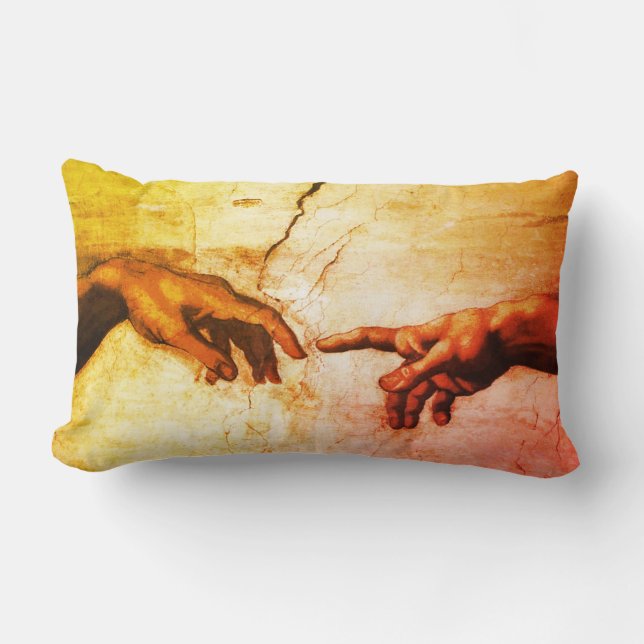 Mooie Michelangelo-handen Vintage Kunst Kussen (Voorkant)