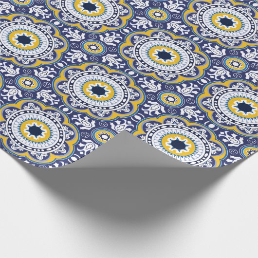 💙 mooie  Middellandse Zee-Azulejos Cadeaupapier (Hoek)