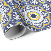 💙 mooie  Middellandse Zee-Azulejos Cadeaupapier (Rol Hoek)