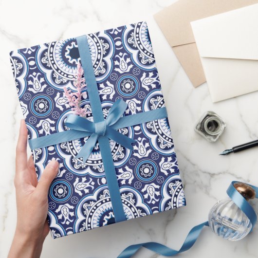 💙 mooie  Middellandse Zee-Azulejos Cadeaupapier (Geschenken)