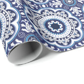 💙 mooie  Middellandse Zee-Azulejos Cadeaupapier (Rol Hoek)