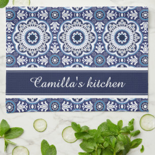 💙 mooie Middellandse Zee-Azulejos Theedoek