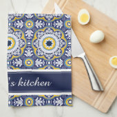 💙 mooie  Middellandse Zee-Azulejos Theedoek (Quarter Fold)