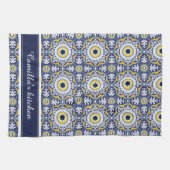 💙 mooie  Middellandse Zee-Azulejos Theedoek (Horizontaal)