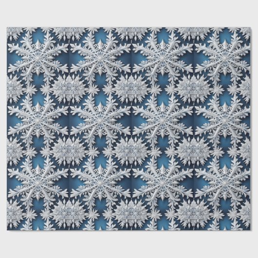 Mooie Midwinter Seizoensgebonden Sneeuwvlok Kerstm Cadeaupapier (Vlak)