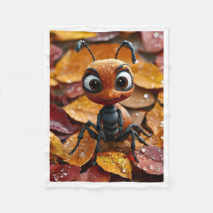 Mooie mier op herfstbladeren fleece babydeken deken