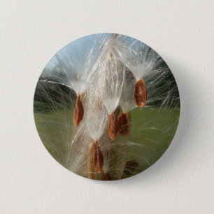 Mooie Milkweed Magic: een Skyward Flight Design Ronde Button 5,7 Cm