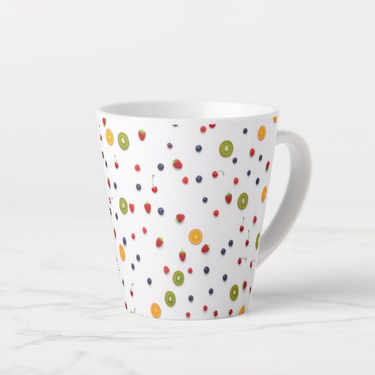 Mooie mini fruit patroon latte mok (Rechterhoek)