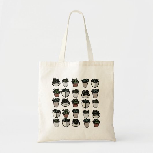 Mooie mini-succulent patroon tote bag (Voorkant)