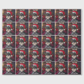 Mooie Miniatuur Schnauzer met Santa Hat Cadeaupapier (Vlak)