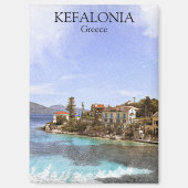 Mooie minimale Kefalonia Griekenland schilderij Magneet (Voorkant)