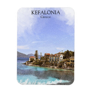 Mooie minimale Kefalonia Griekenland schilderij Magneet