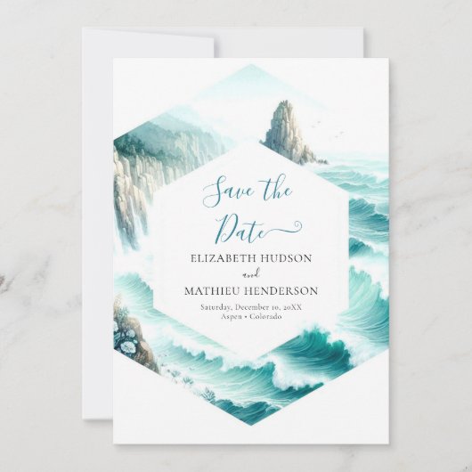 Mooie minimale nautische bruiloft save the date (Voorkant)