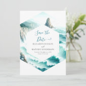 Mooie minimale nautische bruiloft save the date (Staand voorkant)
