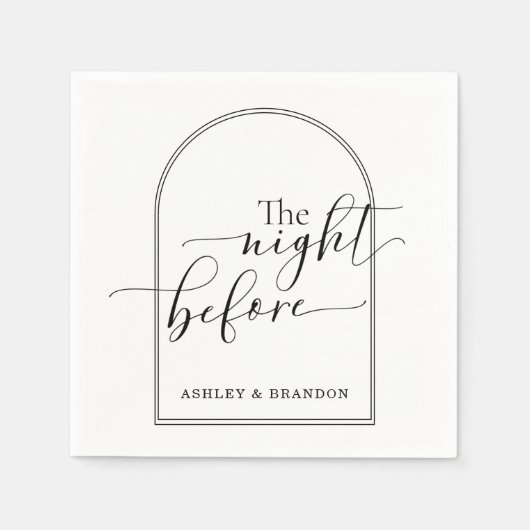 Mooie Minimale Script De Nacht Voor Servetten (Voorkant)