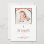 Mooie minimalisme Faux Roos Gouden Foto doop Kaart (Voorkant)