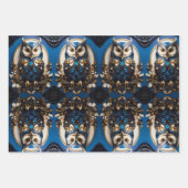 Mooie minimalistische blauwe uil inpakpapier vel (Voorkant 2)