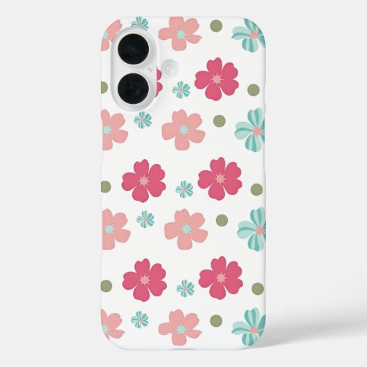 Mooie Minimalistische Bloemprint Case-Mate iPhone Case (Achterkant)