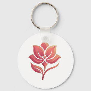 Mooie Minimalistische Lotus Bloem Esthetische T-Sh Sleutelhanger
