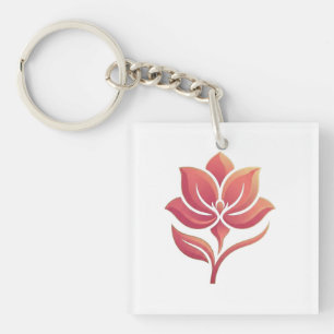 Mooie Minimalistische Lotus Bloem Esthetische T-Sh Sleutelhanger