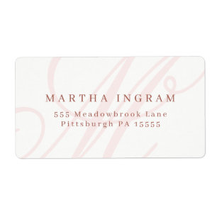 Mooie minimalistische monogram etiket