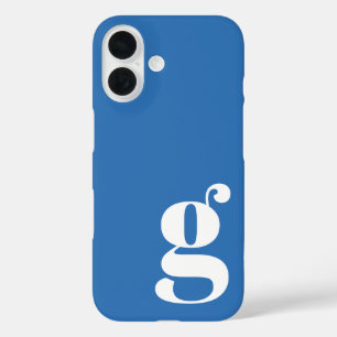 Mooie Minimalistische Monogram Letter in Frans Bla iPhone 16 Hoesje