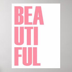 Mooie minimalistische roze typografie poster