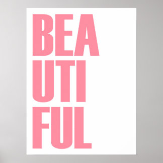 Mooie minimalistische roze typografie poster