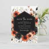 Mooie minimalistische terracotta bruiloft save the date (Staand voorkant)