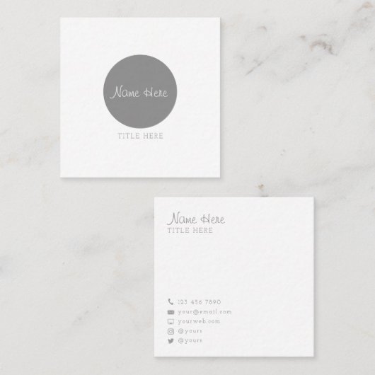 Mooie minimalistische Visitekaartjes rond het cirk (Voorkant / Achterkant)